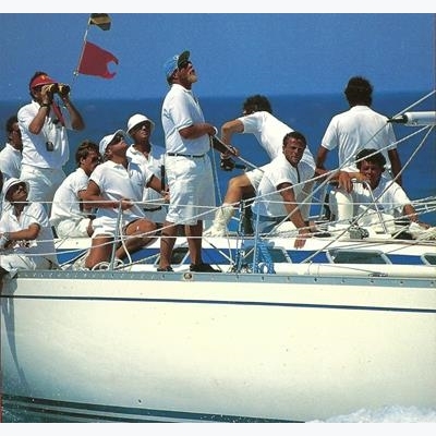 Cover photo - KSN trimming kite on Chacaboo - Swan 53.003 - 2 in Class, 2nd Overall Swan Worlds, Porto Cervo, Sardinia, Sept 1988